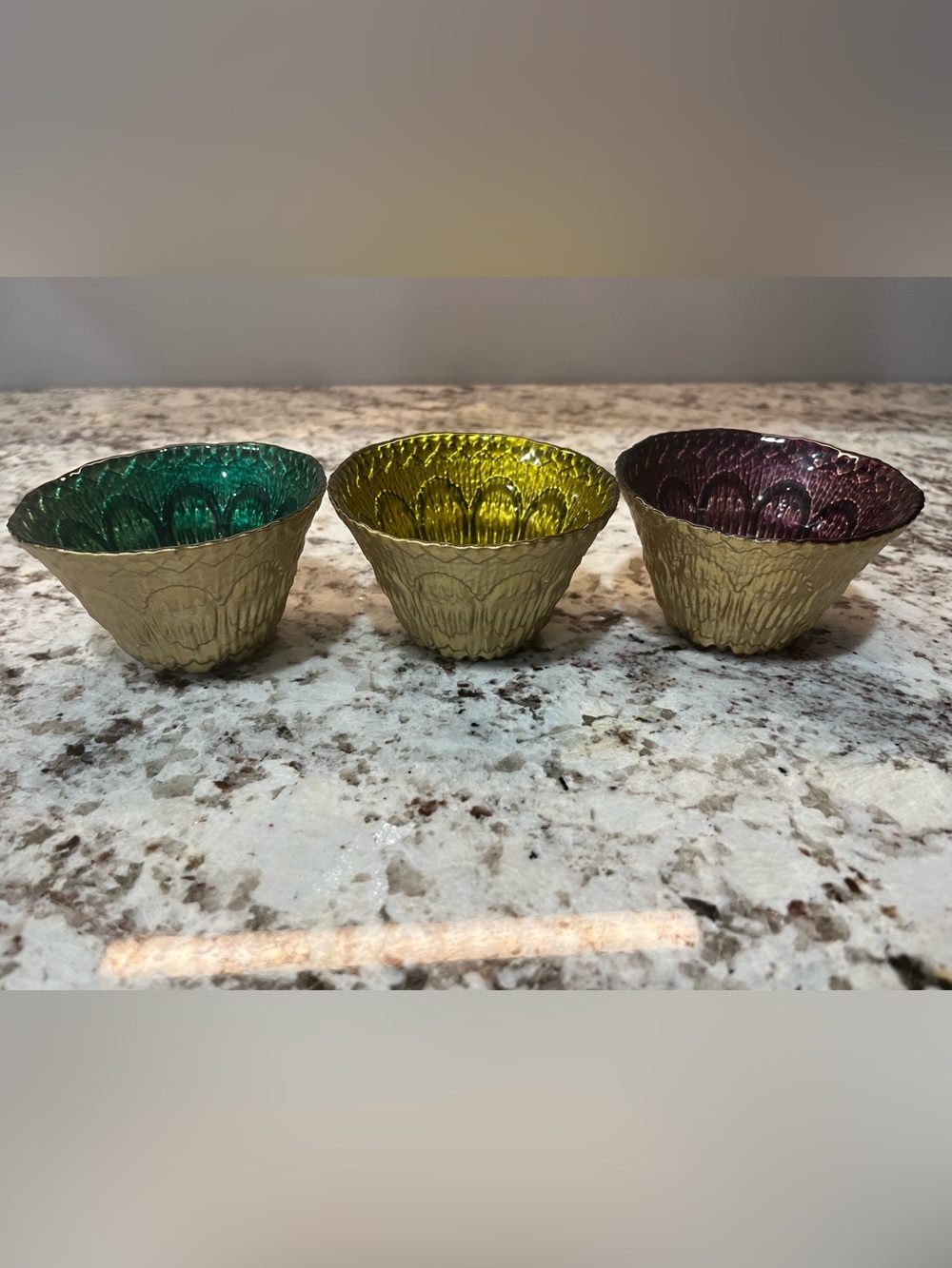 Vintage Mini Floral Glass Bowls – Set of 3 Retro Colorful Whimsical Unique